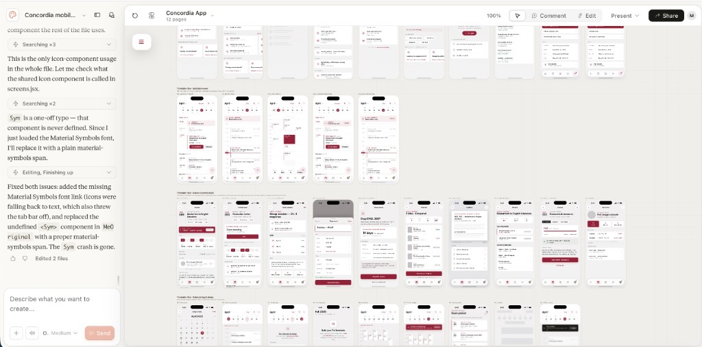 Claude Design exploration canvas